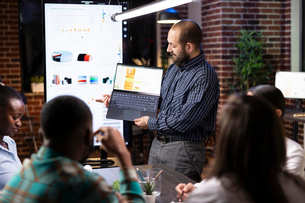 Developer presenting a live demo